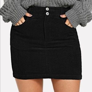 Brand new never worn, Black corduroy skirt, very soft :)